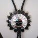 RESERVED FOR MO Vintage Bolo Tie Necktie Zuni Sunface Big Bold by Pauline Lonjose Inlay Mother of Pearl Coral Jet Turquoise Native American