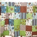 Minky Crib Quilt, Hooty Hoot, blue green brown owls for boys, plush soft, fresh modern handmade kids