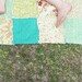 ALL NATURAL, Picnic Quilt Throw, Rag, The Lovely Emerald, READY to ship, blue green