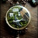 Vintage Watch Bird Collage Necklace. FREE AS A BIRD Copper Wire Wrapped Necklace with Moss Collage