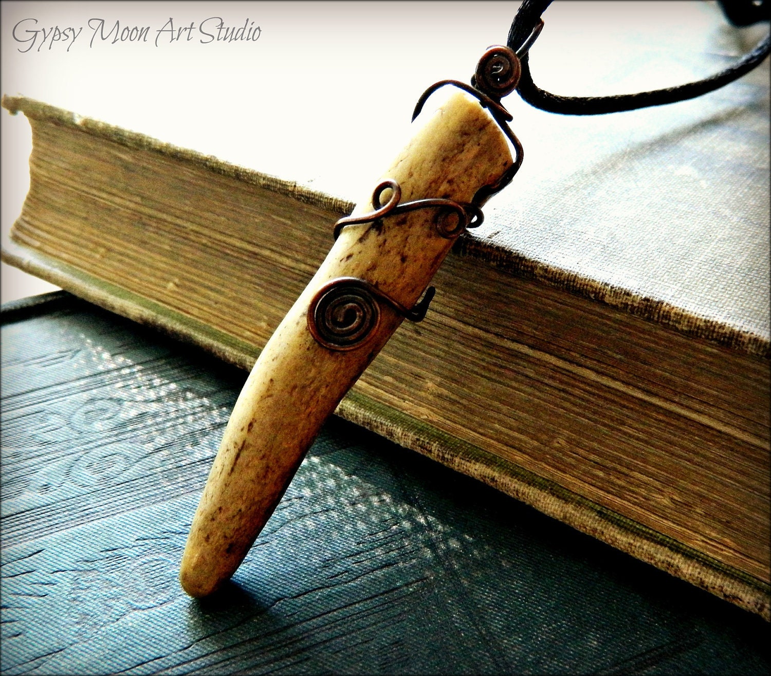 Deer Antler Necklace Pendant. Mens Wire Wrapped by ...