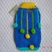 Dog Sweater Coat - MEDIUM - Hanging Pom Poms