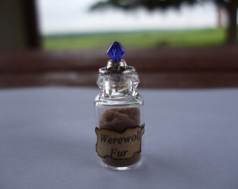 Gothic Witch Werewolf fur spell bottle dollhouse miniature