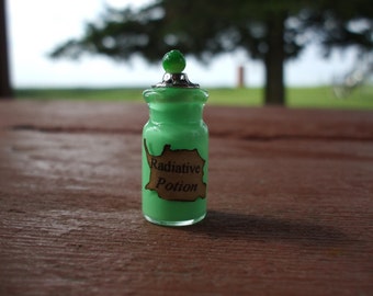Gothic Witch Radioative Potion dollhouse spell bottles ooak Glow in Dark