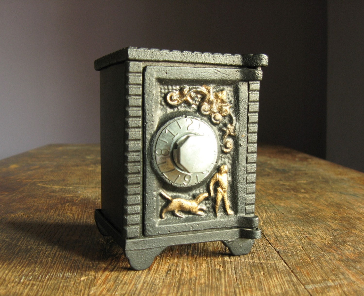Vintage Cast Iron Toy Safe Bank by TheFancyLamb on Etsy