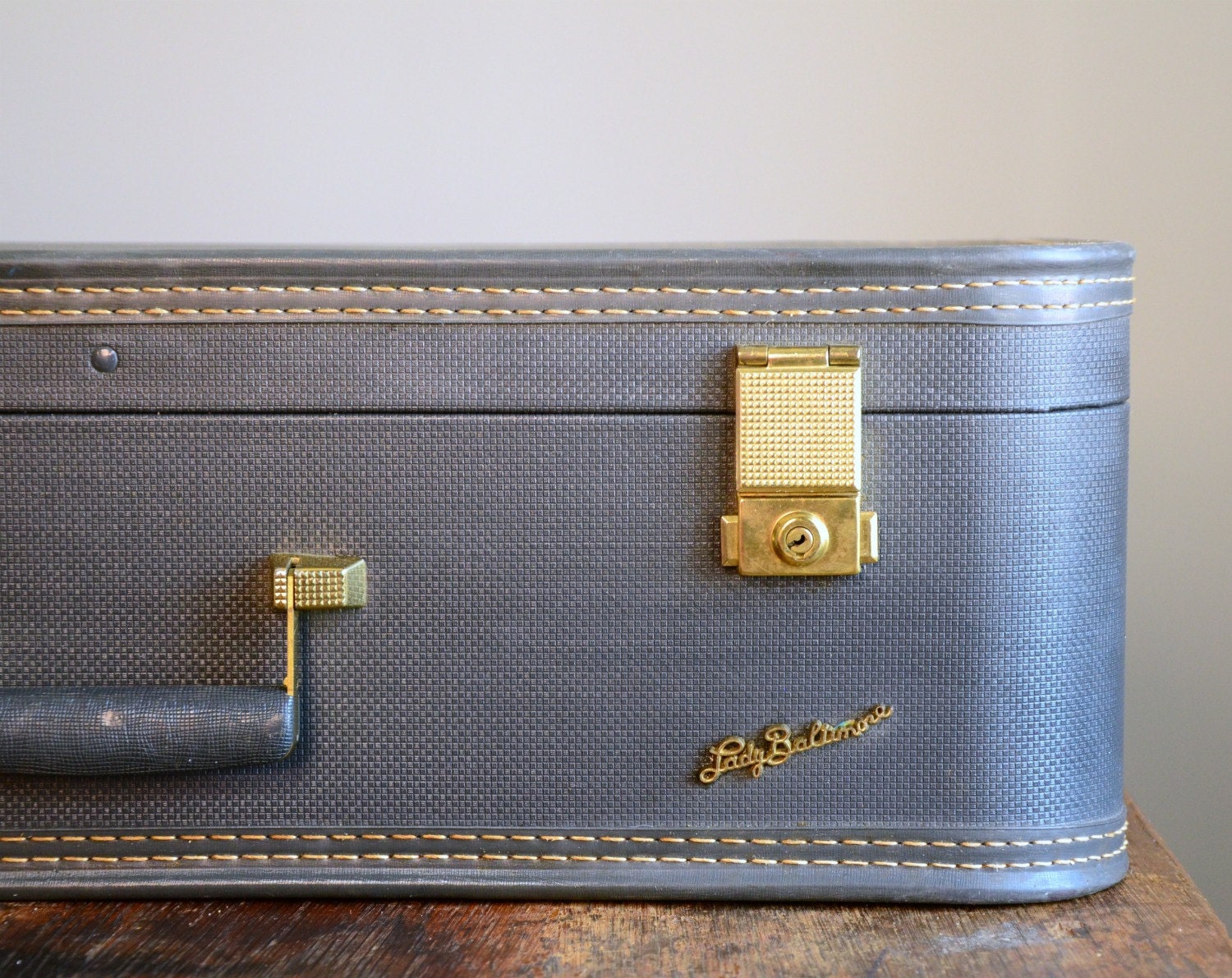 Vintage Slate Blue Lady Baltimore Suitcase by TheFancyLamb on Etsy