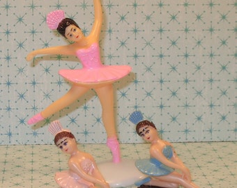 Pink 5 Inch Ballerina Cake Topper Set (3 Piece Set)