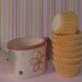 Sunset Yellow Carnival Stripe Cupcake Liners (Qty 50)