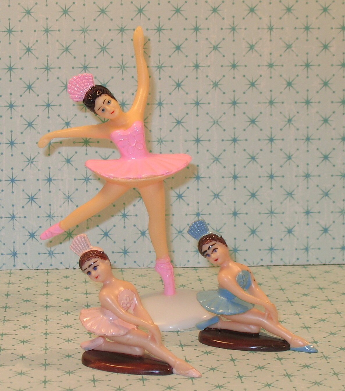 Pink 5 Inch Ballerina Cake Topper Set 3 Piece Set