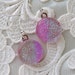 Dichroic Glass, Fused Glass Earrings, Dichroic Jewelry, Glass Earrings, Dichroic Earrings, Round Earrings, Pink Earrings X8125