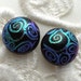 Dichroic Glass Earrings, Post Earrings, Stud Earrings, Fused Glass, Dichroic Earrings, Blue Earrings X1244