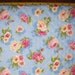 Pre Quilted Fabric Half Meter Cut Roses Design Sky Blue