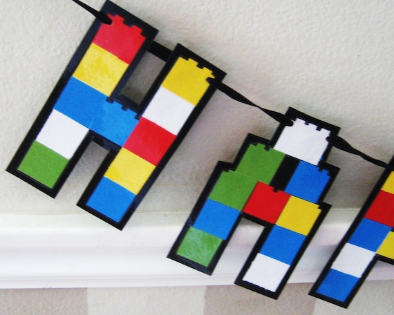 Building Blocks Birthday Banner, Builder Birthday Party, Building Blocks Decor, Building Block Party Decor, Builder Block Party Banner Il_570xn