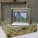 Miniature Eiffel Tower Painting, Paris, Country French, Shabby Chic, acrylic, pen and ink, silver frame