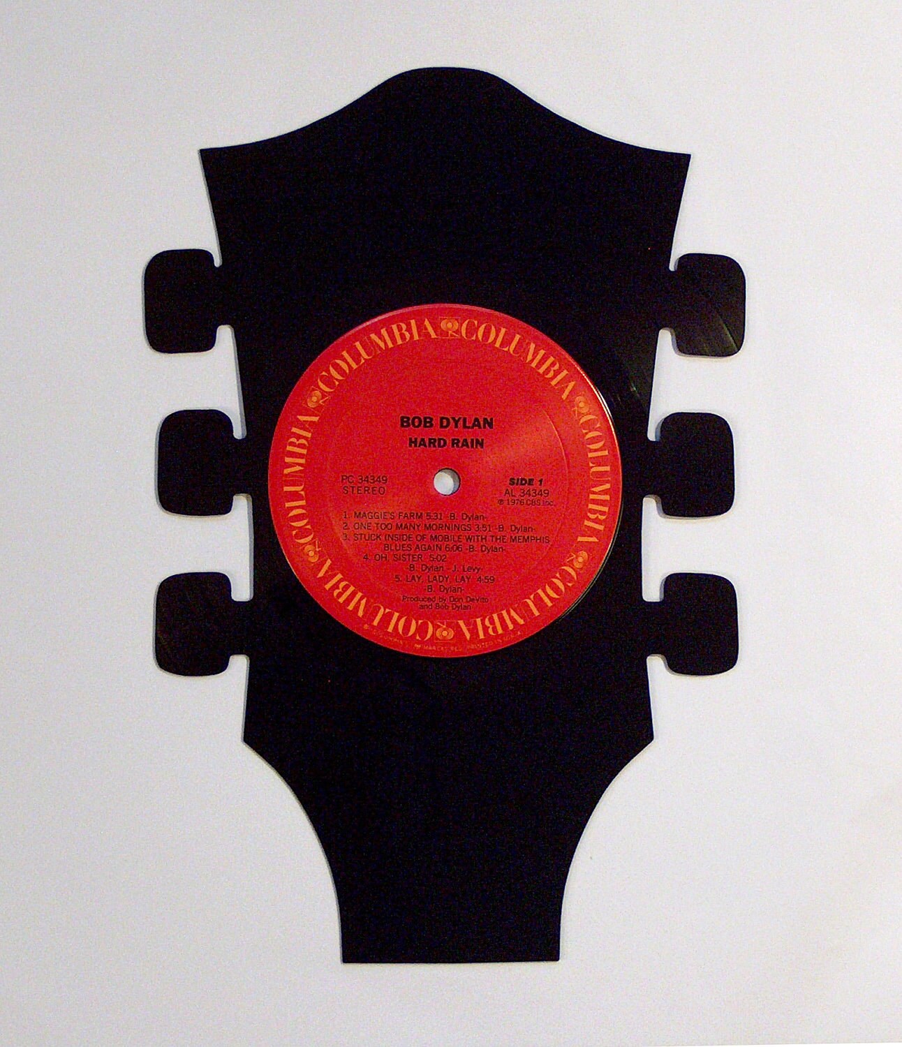 Guitar headstock vinyl record silhouette BOB DYLAN