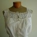 1900's White lawn cotton camisole, with hand crocheted flowered top
