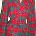 1950's 40" chest pure wool red, blue, and yellow, window pane plaid robe