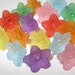 9mm - Assorted frosted tiny Petunia flower caps / beads - 72 pcs (FL043)