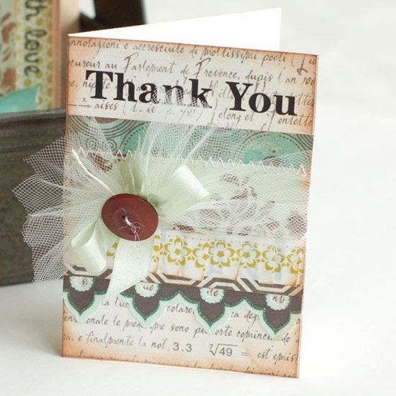 Elegant Thank You Handmade Greeting Card by ShopPaperScissors