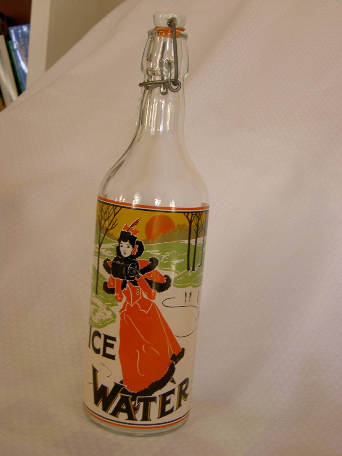 VIntage Glass Ice Water Bottle