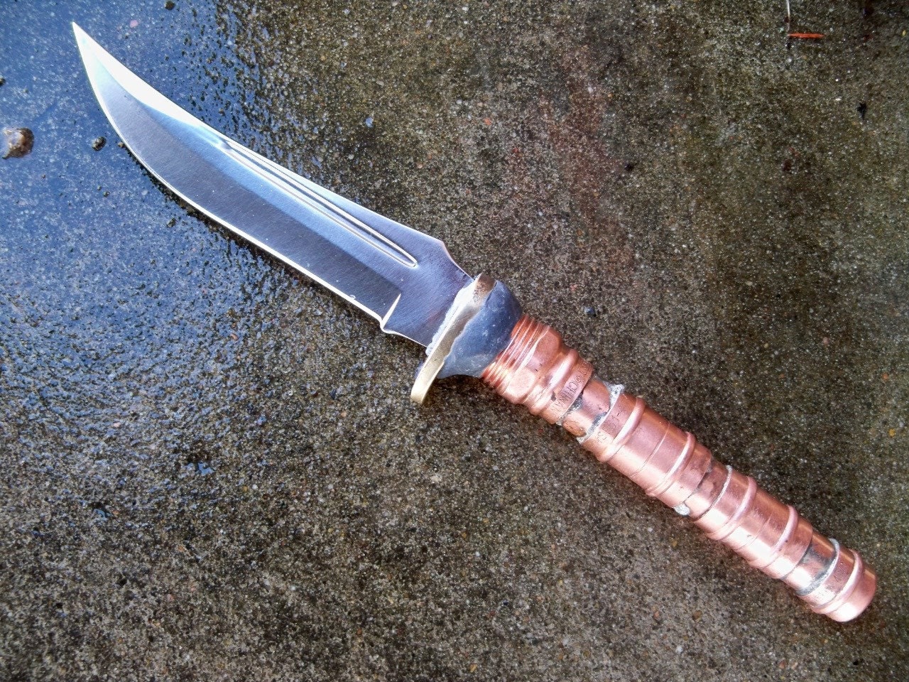 Hand Made Knife with Industrial Copper Handle by rekamepip on Etsy