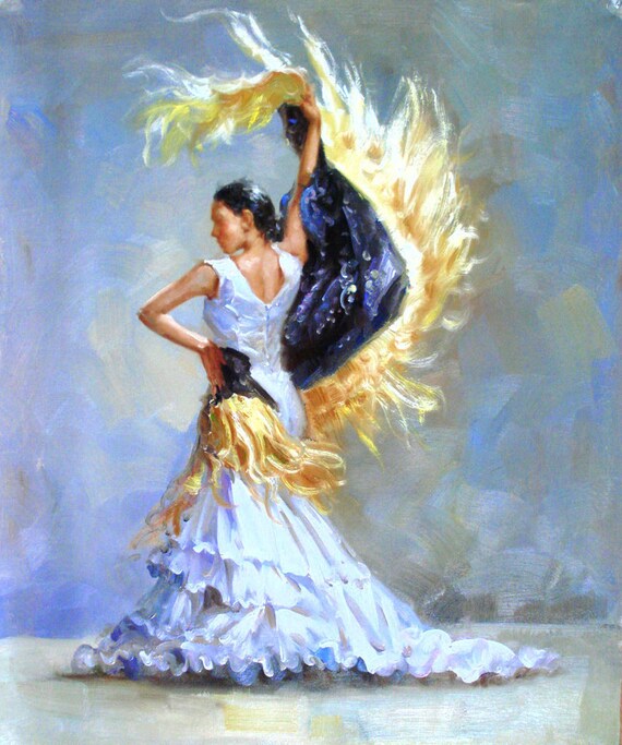 Items similar to CUSTOM ORDER Flamenco Dancer Oil Painting ...