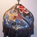 Hold for JAMESWHORNE /// Silk Embroidered Beaded Tassels Exotic Bird Floor Lamp Hand Made Antique Vintage