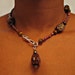 Earth Tones Ceramic Silver Clasp Choker Necklace
