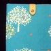 MacBook Air Padded Sleeve Case with Japanese Button Tab - Trees (turquiose)