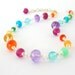 Multi Gemstone Bracelet wire wrapped in sterling silver bright colorful jewelry pink tourmaline, carnelian, emerald, apatite, chrysoprase