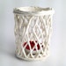 Tealight Porcelain Paperclay Cord in white - Porcelain paperclay