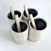 Stoneware Coffe Tumblers with little spoon - Stoneware Tumber - Ceramic Tumbler - set of 4