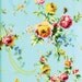 Flower Power Loopy Vintage Fabric 1 yard Blue Free Spirit Jennifer Paganelli