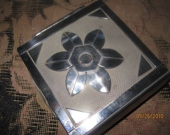 vintage metal flower jewelry box OOAK handmade
