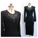 SALE Vintage Pearl and Gilded Days 80s Pillar Dress Medium