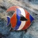 Brooch - Sterling Silver - Angel Fish - Colorful Enamel Brooch - Designer Beau Sterling - Red -White - Blue