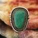 Reserved for Gail Ring - Size 5 3/4 - Sterling Silver - Turquoise Ring - Southwest Style - Green Stone - Etched Metal