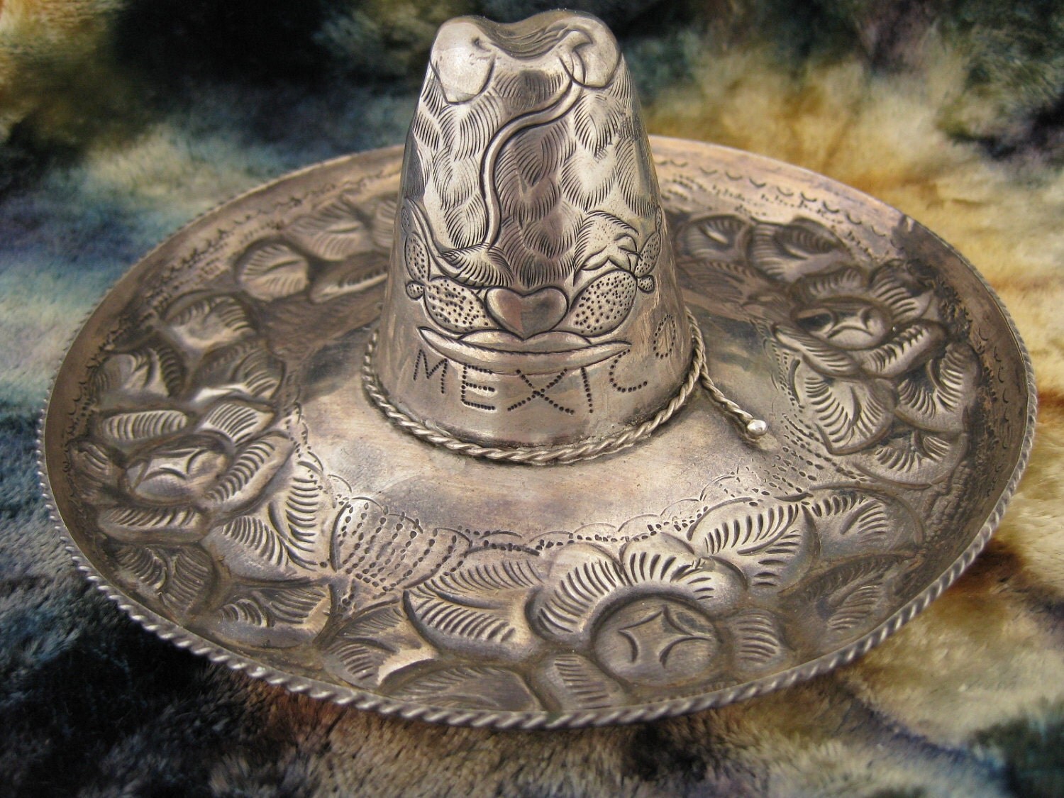 Sterling Silver Mexican Sombrero Collectable Ashtray Dish
