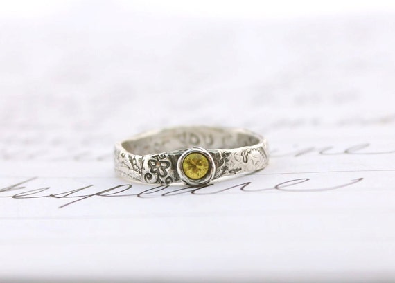 sapphire engagement ring . recycled silver yellow sapphire ring ...