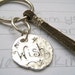 recycled silver wish keychain . recycled silver medallion and leather . sale last one . free shipping