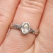reserved for the fabulous S . a custom herkimer diamond engagement ring . recycled silver . handwritten inscription
