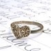 for the fabulous J . recycled silver heart ring . love token . textured fine silver medallion . sterling band . custom made in your size