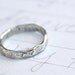 recycled silver womens wedding band . custom rustic wedding ring with inscription . river rock wedding ring
