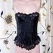 Peplum Black Satin Bustier Corset sz 36