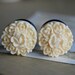 Half Inch (13mm) Ivory Round Floral Plugs-for stretched ears