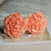 7/8" (22mm) Peach Colored Flower Plugs for stretched ears.