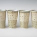 Hand Built Ceramic Juice Cup- Modern Rustic Polka Dot Pattern