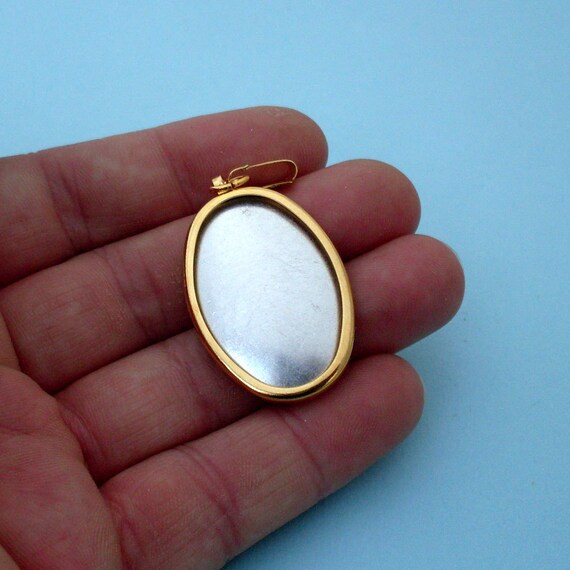 Gold Oval Pendant Setting Frame Mounting Pendant 143GT