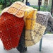 Granny Square Blanket Grey Orange Pink