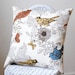 Decorative Pillow Perch by Thomas Paul Birds Butterflies Nest Red Gold Blue on Ivory Background 20x20 inch Pillow Cover Cushion Cover
